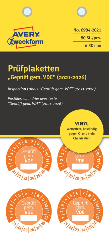 Een "avery zweckform test-plakette ""gepr?ft gem. vde"" 2023-2028 " koop je bij NiceSupplies.nl