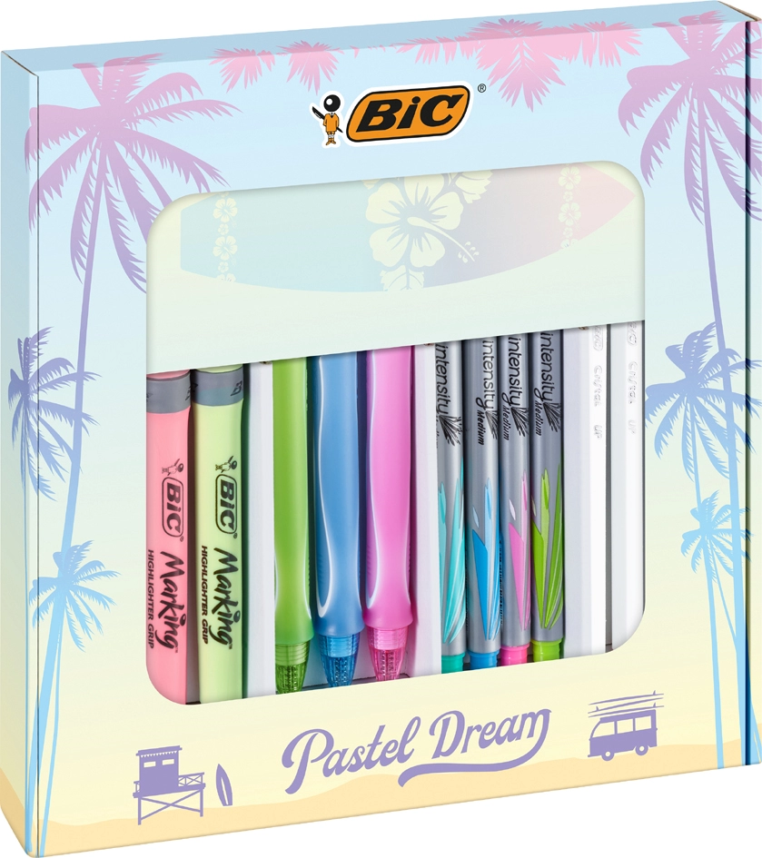 Een "bic schrijfset ""pastel dream kit"" met notitieboek 16-delig " koop je bij NiceSupplies.nl