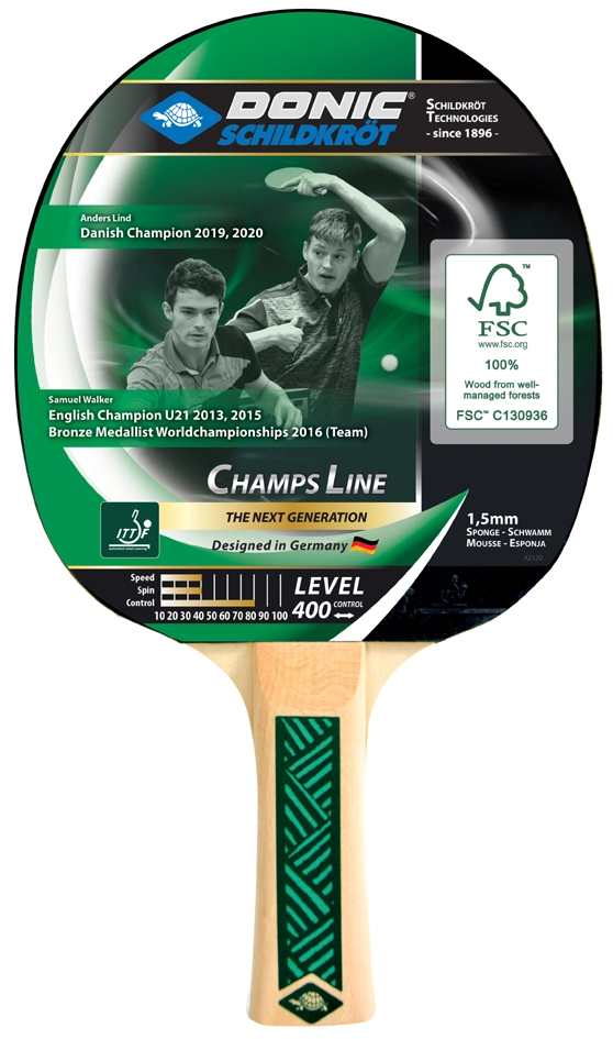 Een "donic schildkrot tafeltennisbadje ""champs line 400 fsc"" " koop je bij NiceSupplies.nl