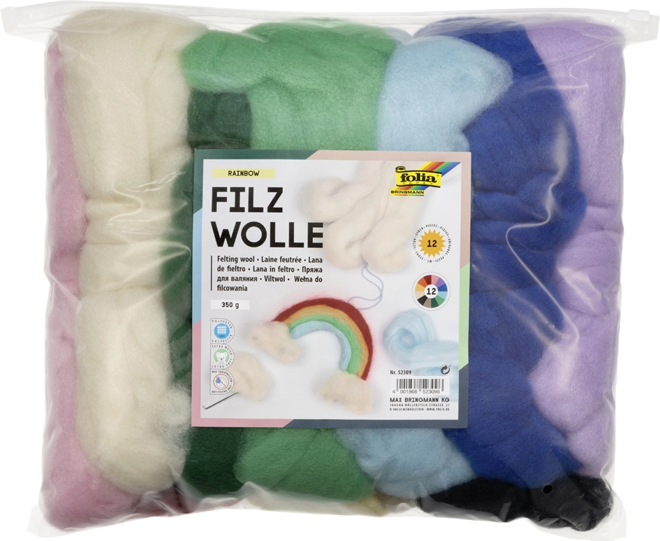 Een "folia viltwolle ""rainbow"" 350 g gekleurd assorti " koop je bij NiceSupplies.nl