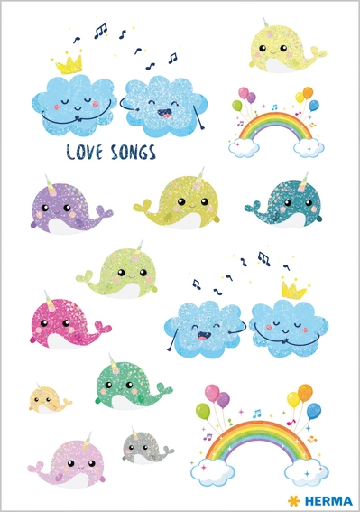 Een "herma sticker decor ""love songs"" beglimmert " koop je bij NiceSupplies.nl