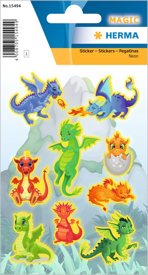 Een "herma sticker magic ""drachen"" van kunststof neon " koop je bij NiceSupplies.nl