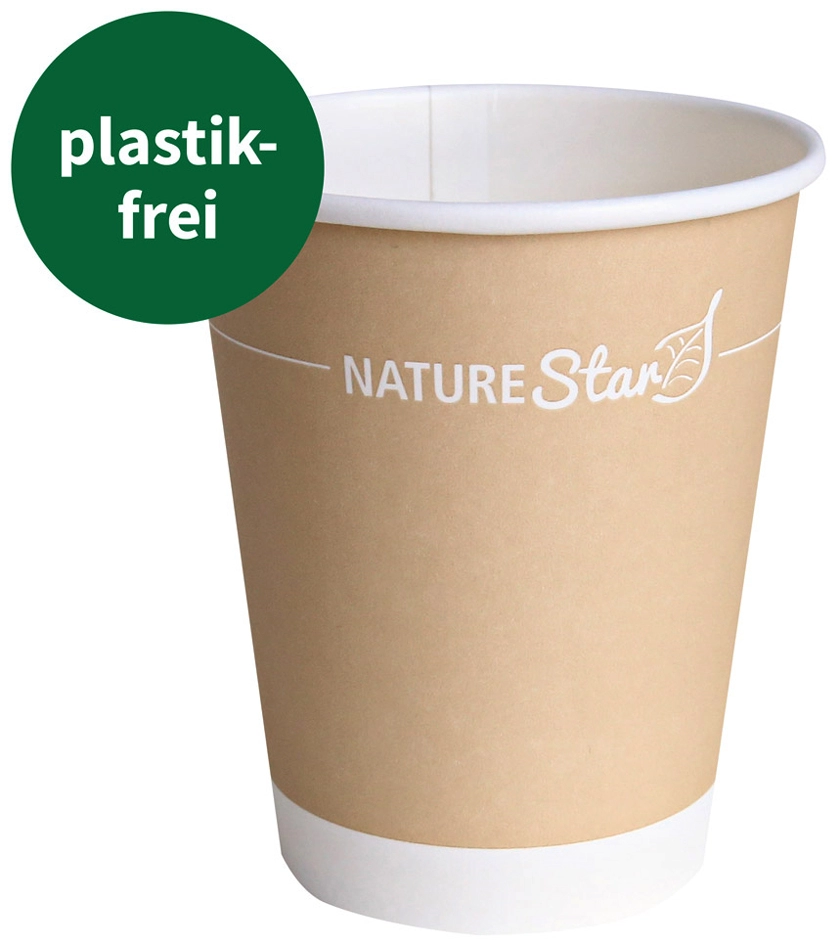 Een "nature star karton-koffiebeker ""only paper"" 0,2 l " koop je bij NiceSupplies.nl