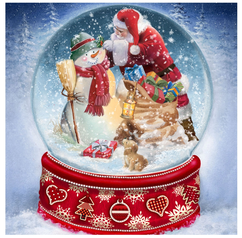 Een "papstar kerst-servetten met motief ""snow globe"" " koop je bij NiceSupplies.nl