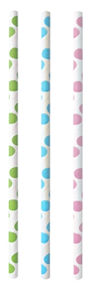 Een "papstar papier-rietje ""dots"" 200 mm gekleurd assortie " koop je bij NiceSupplies.nl