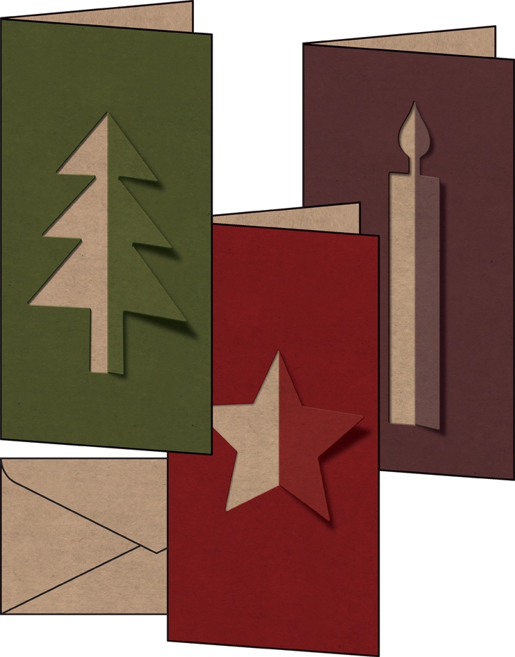 Een "sigel kerstkaarten-set ""cut-out style"" din a6 " koop je bij NiceSupplies.nl