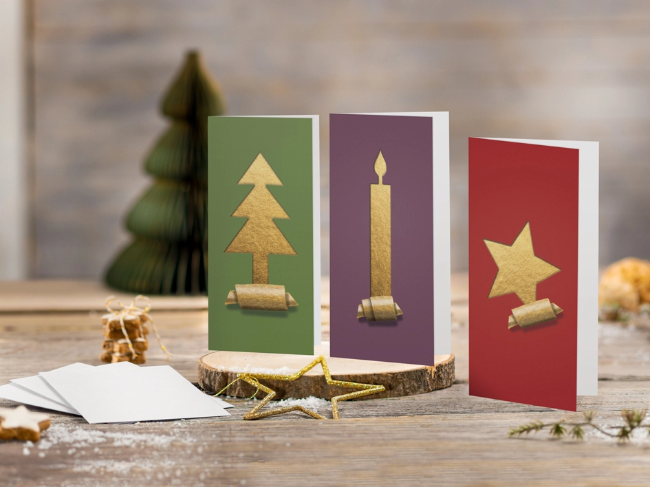 Een "sigel kerstkaarten-set ""cut-out style"" din a6 " koop je bij NiceSupplies.nl