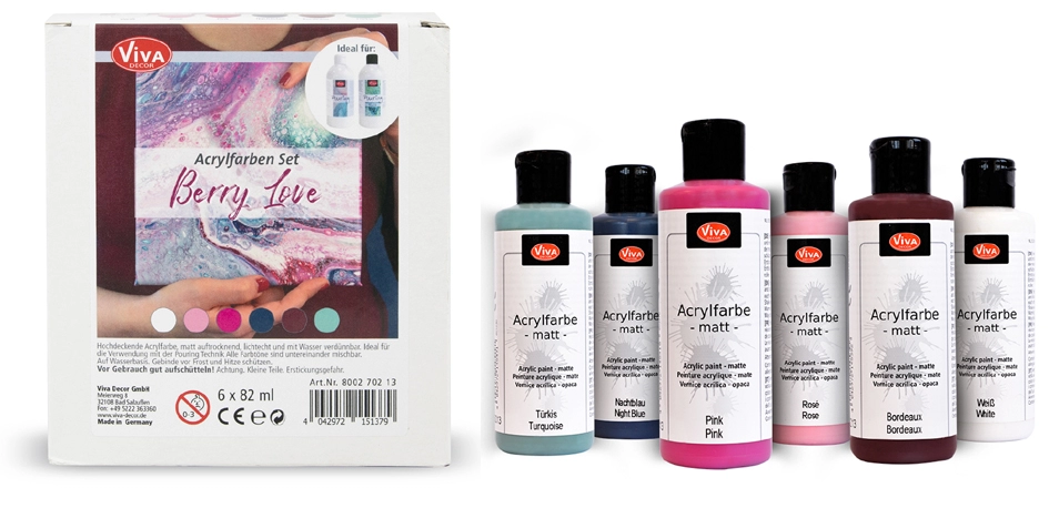 Een "viva decor acrylverf-set ""berry love"" 6-delig " koop je bij NiceSupplies.nl