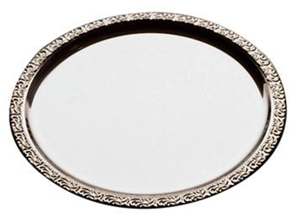 Een "aps dienblad ""schoner essen"" diameter: 350 mm zilver " koop je bij NiceSupplies.nl