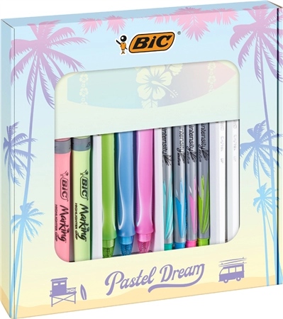 Een "bic schrijfset ""pastel dream kit"" met notitieboek 16-delig " koop je bij NiceSupplies.nl