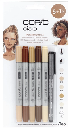 Een "copic marker ciao 5+1 set ""portrait 2"" " koop je bij NiceSupplies.nl