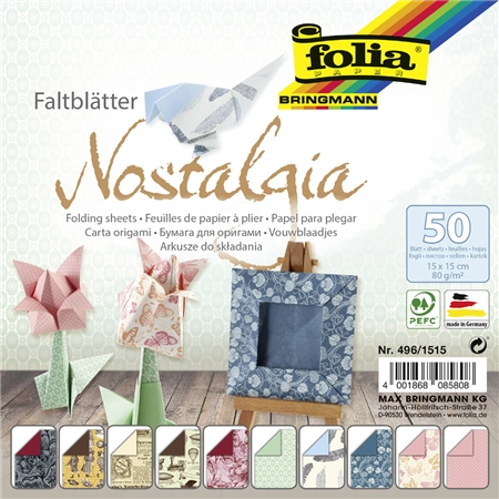 Een "folia faltblätter ""nostalgia"" 150x150 mm 50 vel " koop je bij NiceSupplies.nl