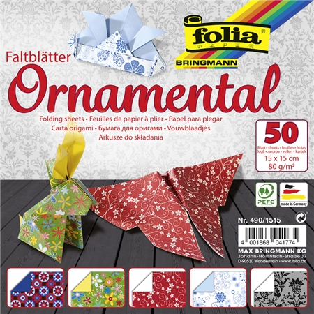 Een "folia faltblätter ""ornamental"" 150x150 mm 50 vel " koop je bij NiceSupplies.nl