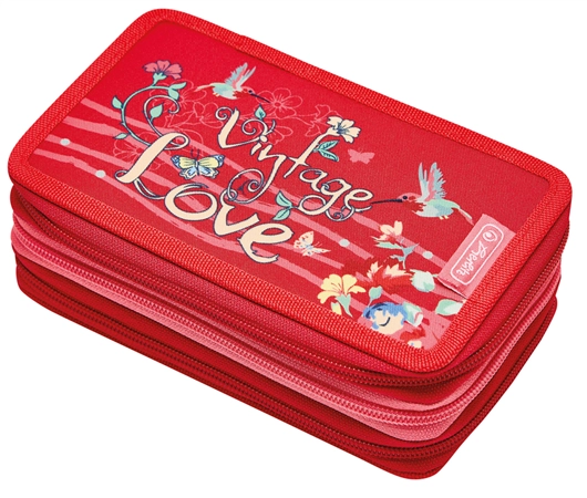 Een "herlitz etui triple ""vintage love"" 31-delig " koop je bij NiceSupplies.nl