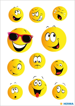 Een "herma sticker decor ""happy face"" " koop je bij NiceSupplies.nl