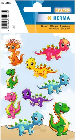 Een "herma sticker magic ""kleine dinos"" van glitterfolie " koop je bij NiceSupplies.nl