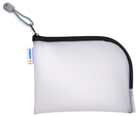 Een "herma tas met ritssluiting ""mesh bags"" din a6 blauw " koop je bij NiceSupplies.nl