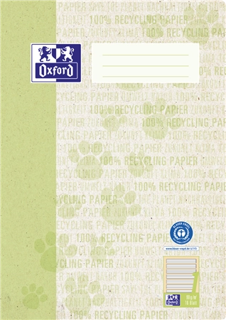 Een "oxford schoolschrift ""recycling"" din a4 16 vel lineatur 1 " koop je bij NiceSupplies.nl