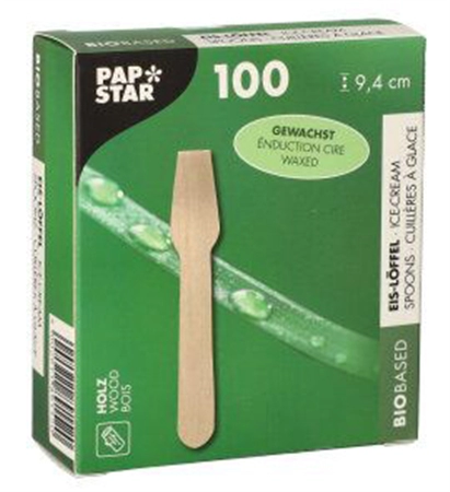 Een "papstar hout-eislepel ""pure"" gewachst lengte: 94 mm " koop je bij NiceSupplies.nl