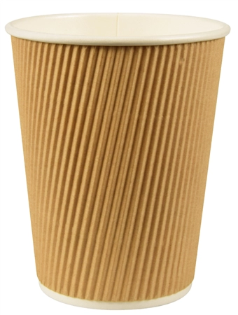 Een "papstar papp-drinkbeker ""pure"" ripple wall 0,3 l beige " koop je bij NiceSupplies.nl