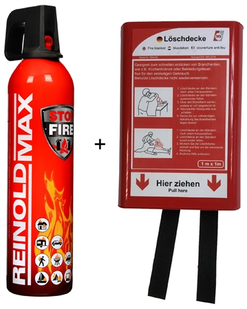 Een "reinold max brandblus-spray ""stop fire"" + brandblusdecke " koop je bij NiceSupplies.nl