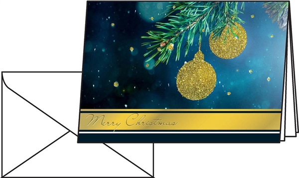 Een "sigel kerstkaart ""golden glitter"" a6 220 g " koop je bij NiceSupplies.nl