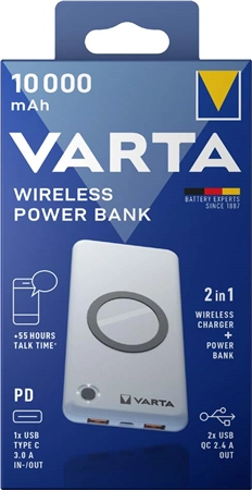 Een "varta accu ""wireless power bank"" 15.000 mah wit " koop je bij NiceSupplies.nl