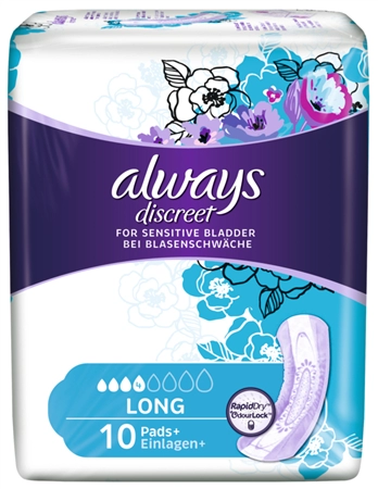 Een always discreet incontinentie luier long 10 koop je bij NiceSupplies.nl