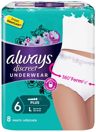 Een always discreet incontinentie pants plus l koop je bij NiceSupplies.nl