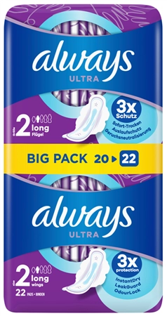 Een always maxi maandverband long met vleugels bigpack koop je bij NiceSupplies.nl