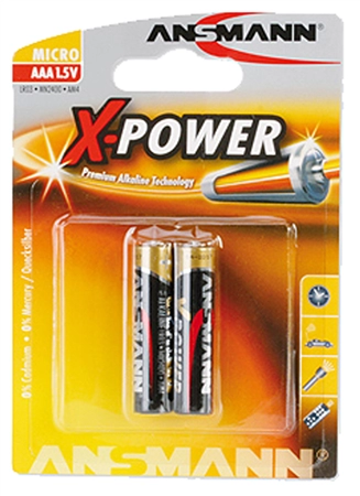 Een ansmann alkaline batterij x-power micro aaa 2 stuks blister koop je bij NiceSupplies.nl