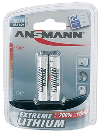 Een ansmann extreeme lithium micro aaa fr03 1 5v 2 stuks-blister koop je bij NiceSupplies.nl