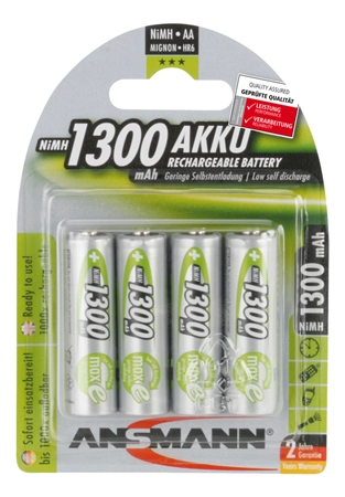 Een ansmann nimh accu mignon aa 4 stuks blister 1 300 mah koop je bij NiceSupplies.nl