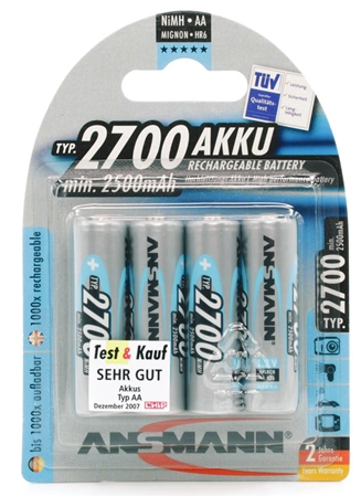 Een ansmann nimh accu premium mignon aa 2700 mah 2 stuks-blister koop je bij NiceSupplies.nl