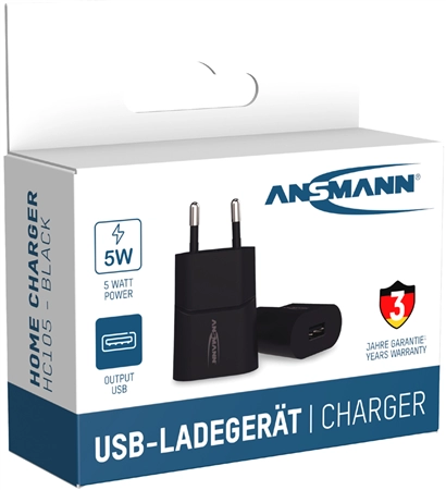 Een ansmann usb-oplader home charger hc105 usb-koppeling wit koop je bij NiceSupplies.nl