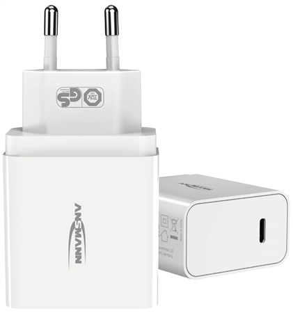 Een ansmann usb-oplader home charger hc130pd usb-c kupplung koop je bij NiceSupplies.nl