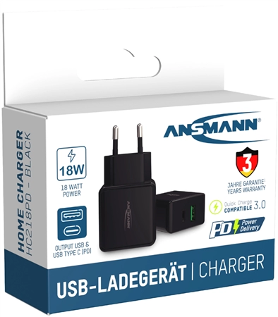 Een ansmann usb-oplader home charger hc218pd 2x usb-koppeling koop je bij NiceSupplies.nl