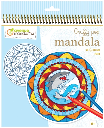 Een avenue mandarine verfboek graffy pop mandala boy koop je bij NiceSupplies.nl