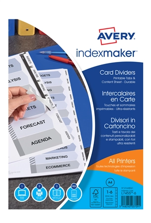 Een avery kit d'intercalaires indexmaker carte pour reliure koop je bij NiceSupplies.nl