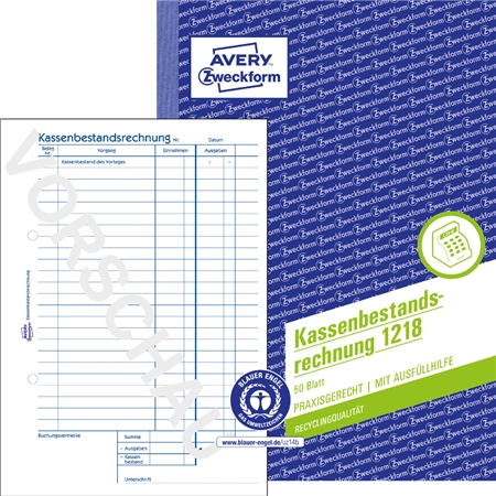 Een avery zweckform formularbuch kassenabrechnung a4 koop je bij NiceSupplies.nl