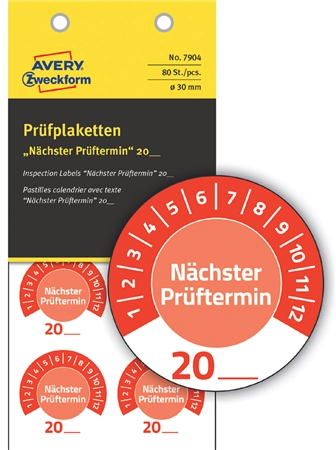 Een avery zweckform keurings-etiketten volgende testdatum geel koop je bij NiceSupplies.nl