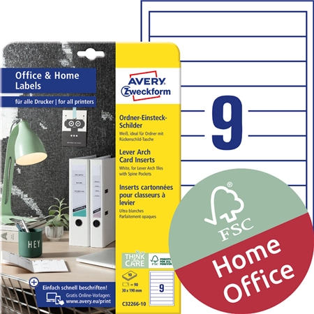 Een avery zweckform ordnerrug-einsteck-schilder home office koop je bij NiceSupplies.nl