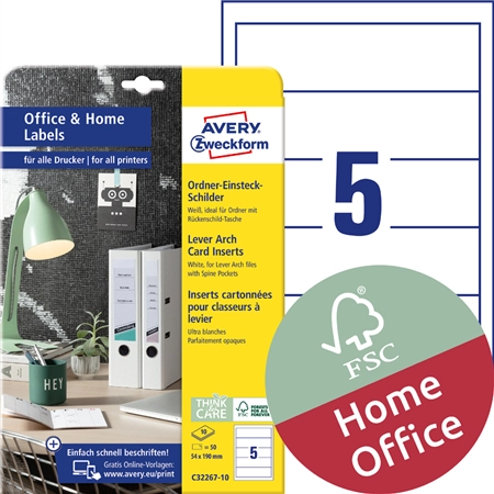 Een avery zweckform ordnerrug-einsteck-schilder home office koop je bij NiceSupplies.nl