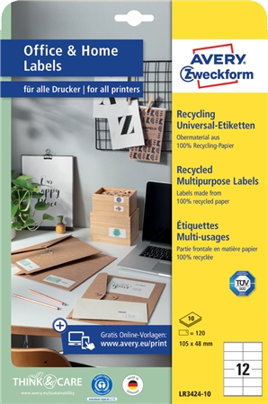 Een avery zweckform recycling-universele etiketten home office koop je bij NiceSupplies.nl