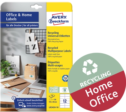 Een avery zweckform recycling-universele etiketten home office koop je bij NiceSupplies.nl