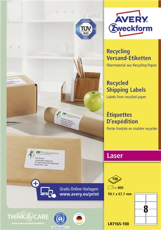 Een avery zweckform recycling verzend-etiketten 99,1x67,7 mm koop je bij NiceSupplies.nl