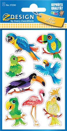 Een avery zweckform zdesign kids glitter-sticker vögel koop je bij NiceSupplies.nl