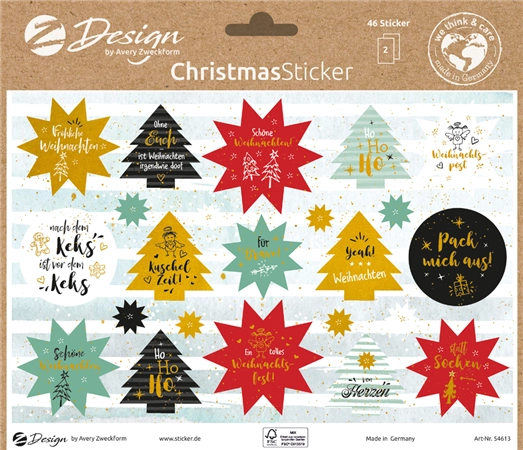 Een avery zweckform zdesign trend sticker kerst koop je bij NiceSupplies.nl