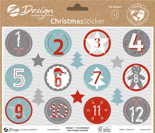 Een avery zweckform zdesign trend sticker kerst koop je bij NiceSupplies.nl