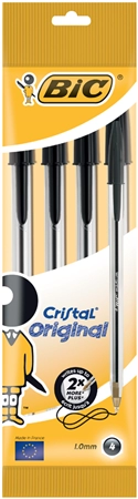 Een bic balpen cristal original assorti in 4 stuks zak koop je bij NiceSupplies.nl